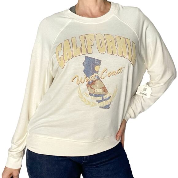 Altar’d State California Sweatshirt | Oversized Small | Cream | NWT - Picture 8 of 12